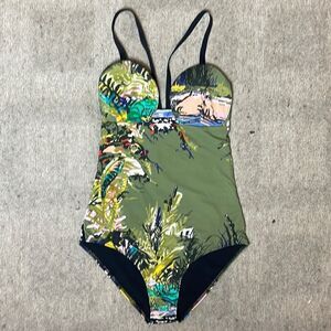 Suki Cohen one-piece brush stroke bathing suit